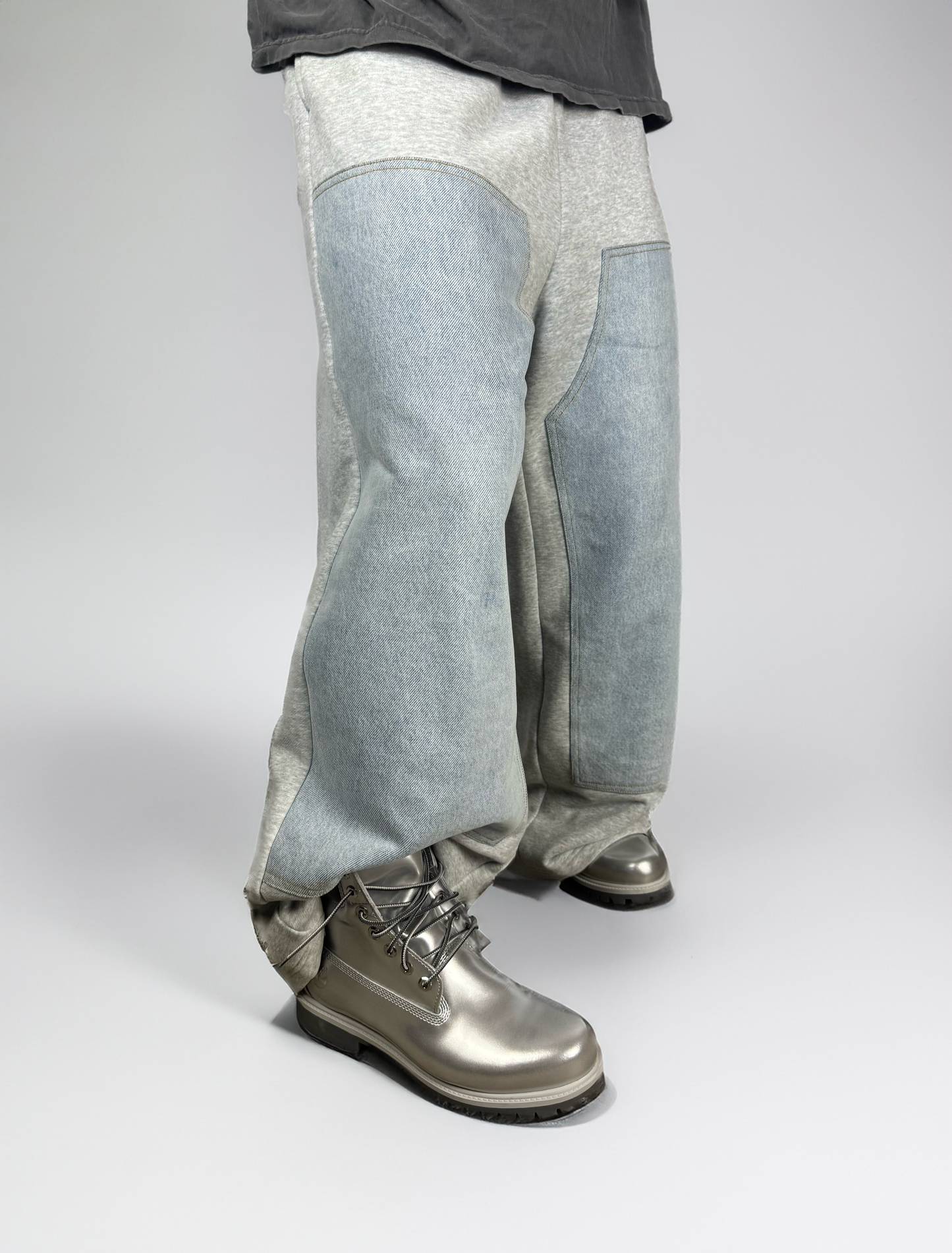 Denim Double Knee Sweatpants