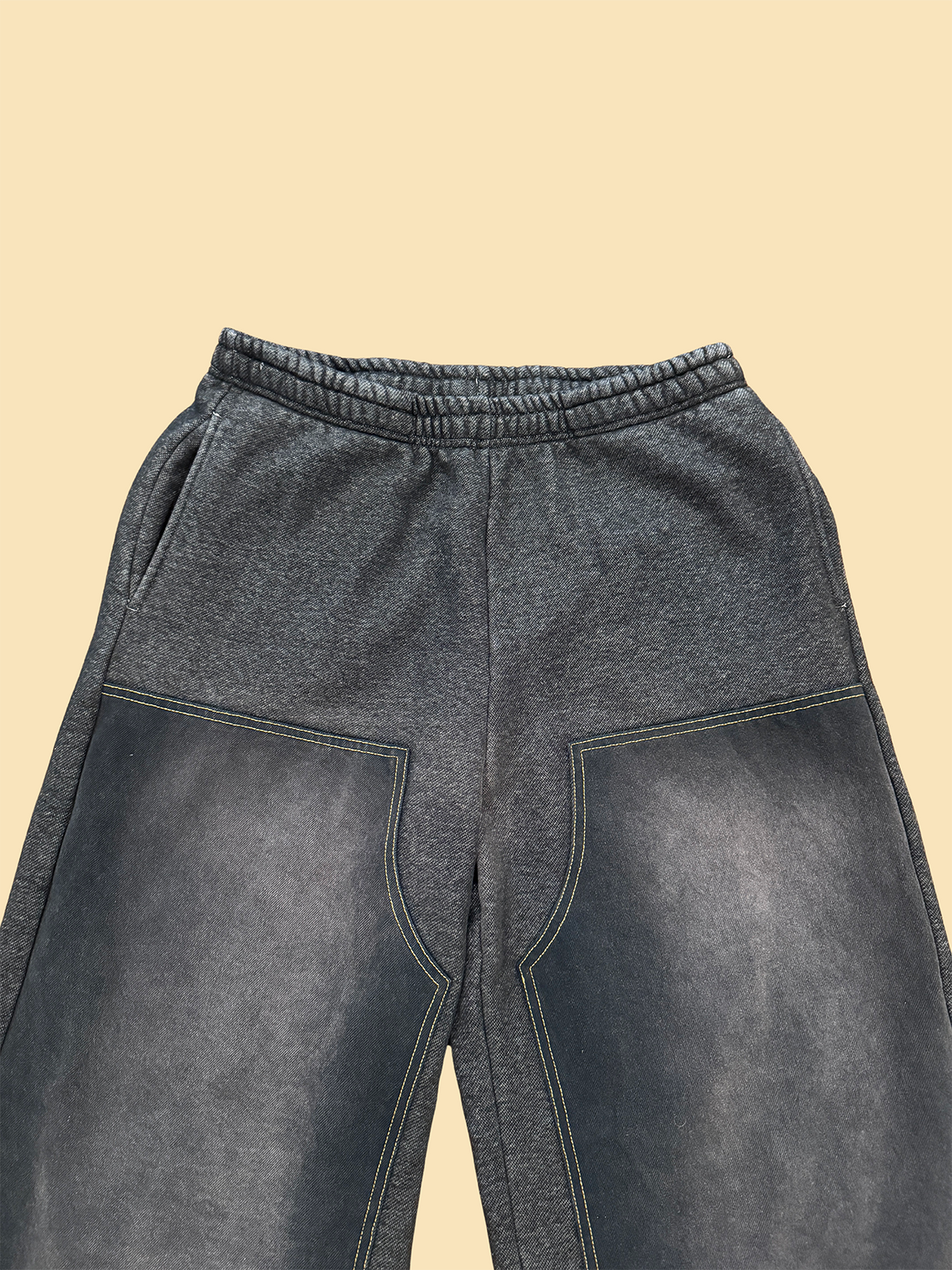 Denim Double Knee Sweatpants Charcoal