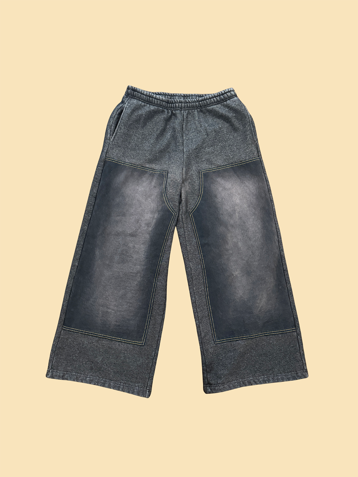 Denim Double Knee Sweatpants Charcoal