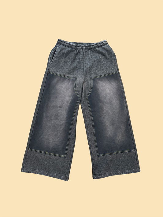 Denim Double Knee Sweatpants Charcoal